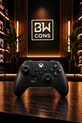 Vertical Xbox controller image with matching BW CONS logo